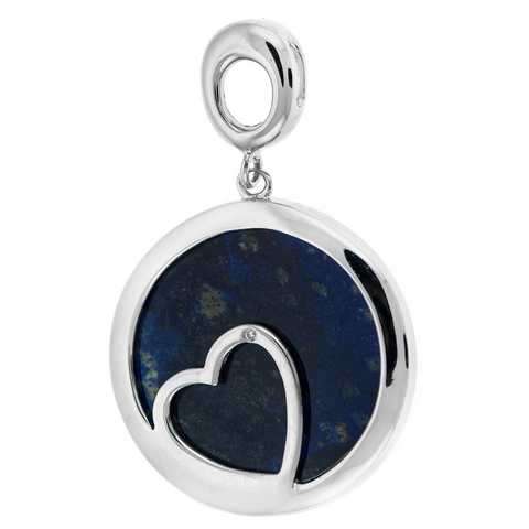 Anhänger-Kreis mit Herzmotiv Silber 925 Lapislazuli